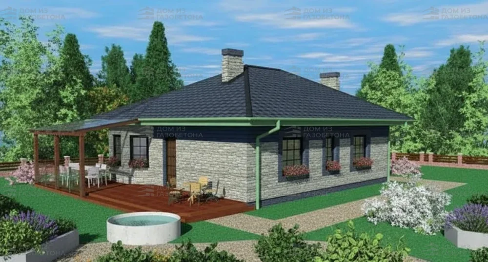 Проект Одноэтажный дом 13 на 9, 94 м2