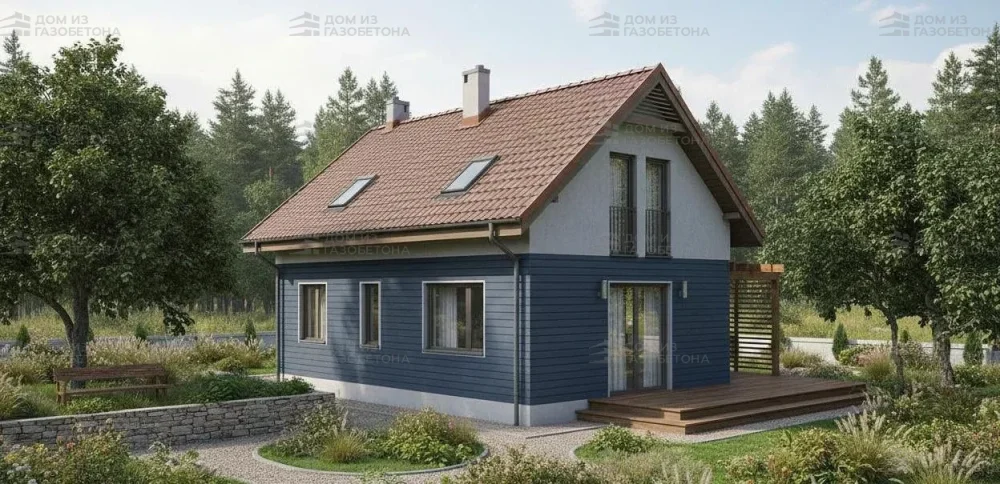 Проект Двухэтажный дом 10 на 7, 89 м2