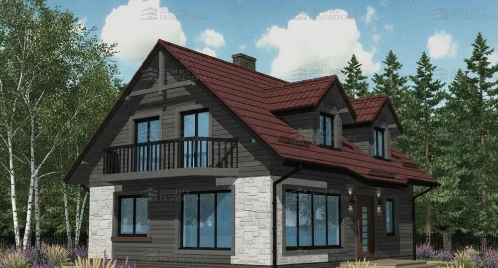 Проект Двухэтажный дом 11 на 16, 155 м2